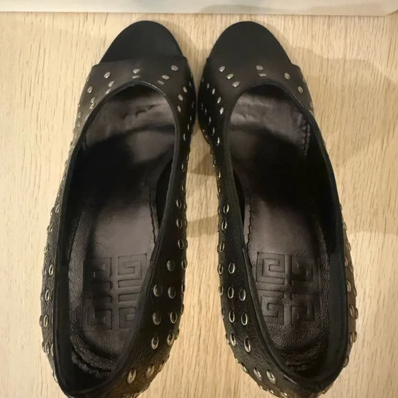 Givenchy Black Leather Studded Heels - Picture 8 of 13